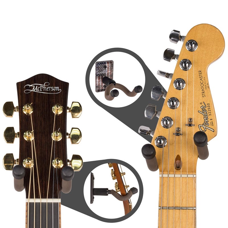 String Swing Guitar Hanger - Holder for Electric Acoustic and Bass Guitars - Stand Accessories Home or Studio Wall - Musical Instruments Safe without Hard Cases Amercian Flag Steel CC60K-FL - Image 2